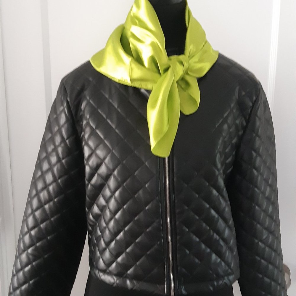 Shein Large Quilted Faux leather  Jacket
